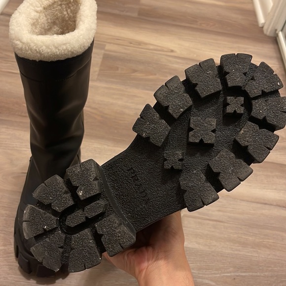 Prada shearling lined winter boot - Picture 3 of 11